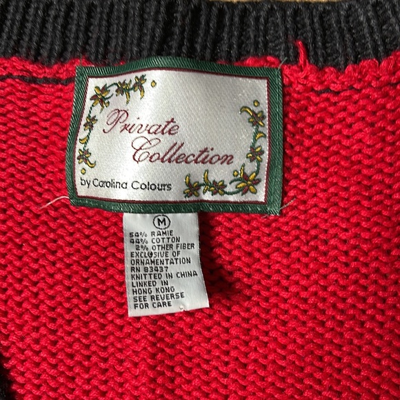 Private Collection Button Front Long Sleeve Granny Christmas Cardigan Sweater - Picture 3 of 4